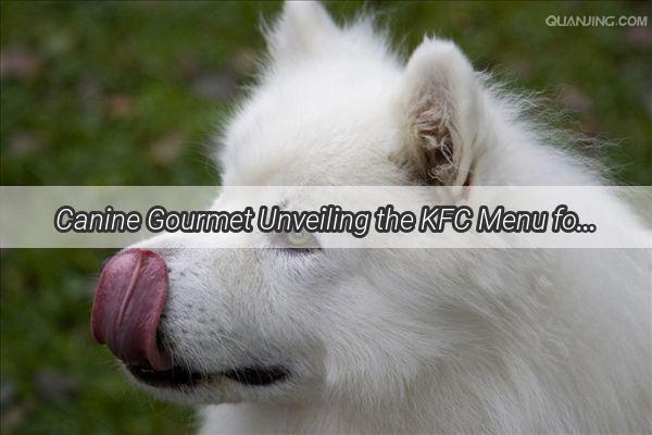 Canine Gourmet Unveiling the KFC Menu for Our Furry Friends